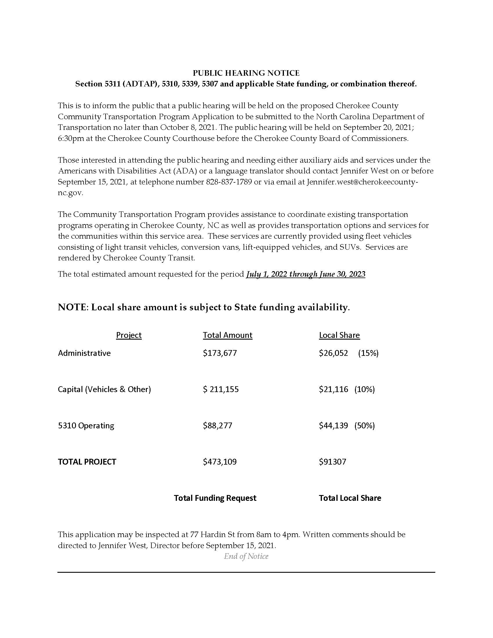 FY23 Section 5311 and 5310 Public Hearing Announcement_Page_1